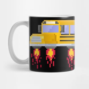 Pixel space school bus Mug